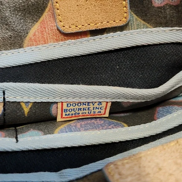 Authentic Vintage Dooney & Bourke Leather Bag Multicolored Hearts Tassels Charm - Picture 12 of 12